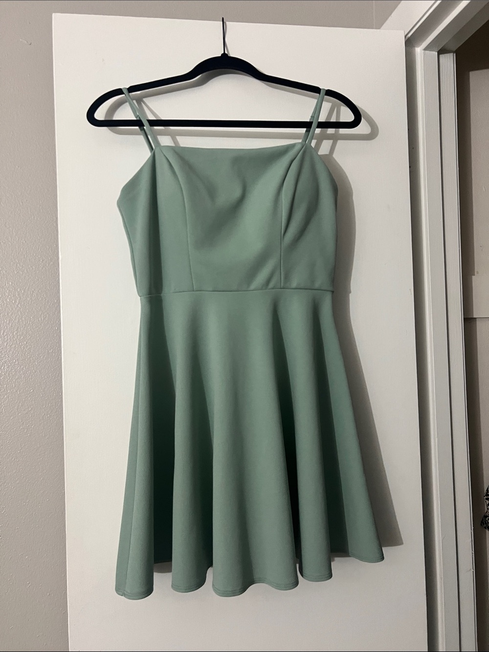 B Darlin Mint Green Spaghetti Strap Fit-and-Flare Dress